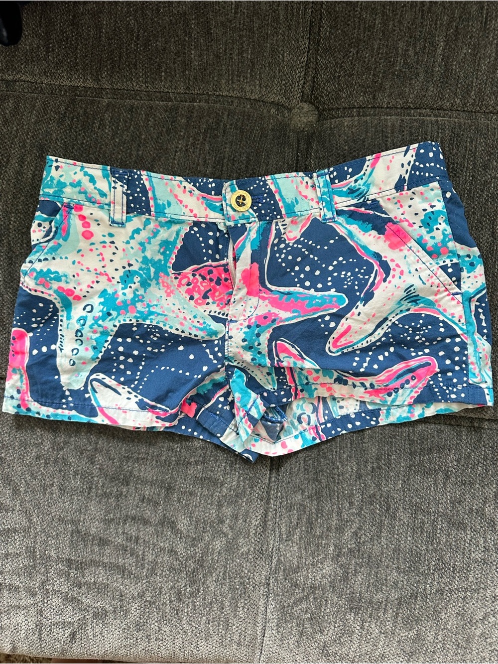 Lilly Pulitzer Navy, Teal & Pink Printed Bermuda Shorts